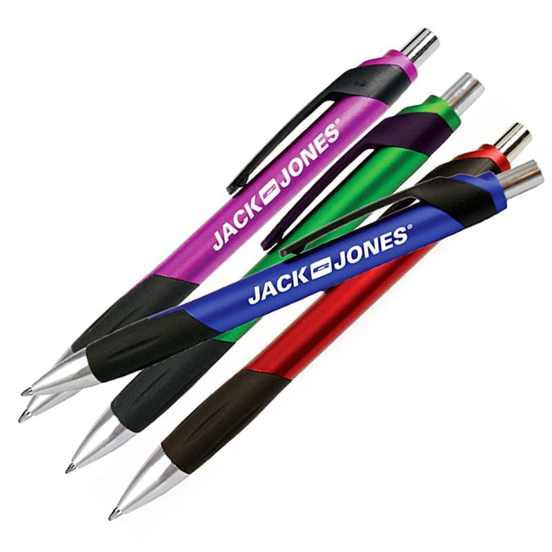 Matte Colored Ballpoint Pen w/Rubber Grip