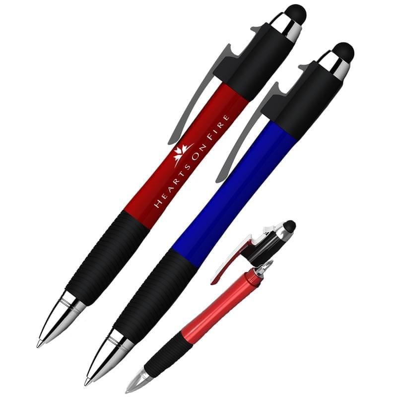 Color Barrel Ballpoint Pen w/ Screwdriver, Bottle Opener and Stylus