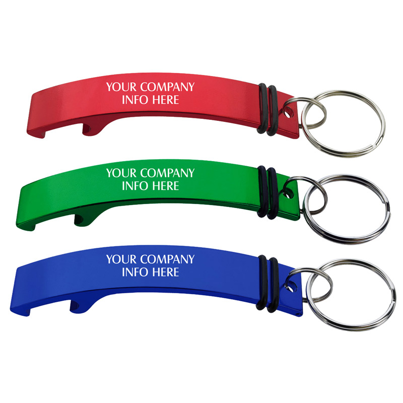 Curved Aluminum Multi-Purpose Bottle Opener Keyring