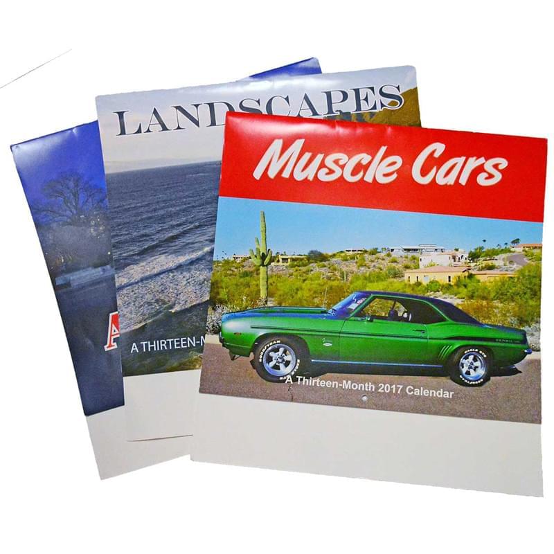 Patriotic, Landscape and Muscle Car 13 Month Wall Calendar