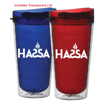 16/17 Oz. Double Wall Tumbler w/ Dual Purpose Snap-On Lid